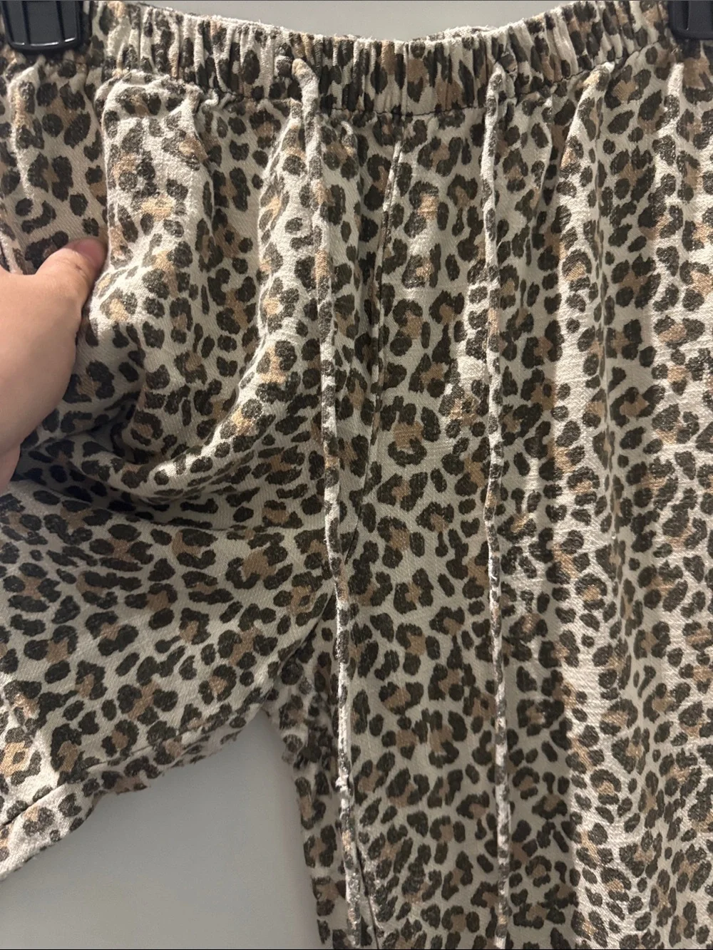 Leopard Print Elastic Waist Midi Skirt - Cream and Brown